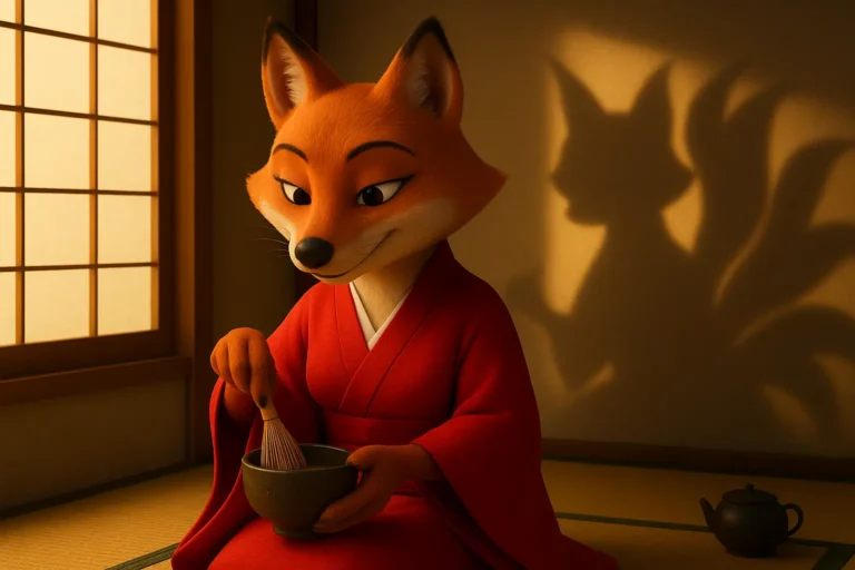 タマモ・ホムラ　お茶を点てる