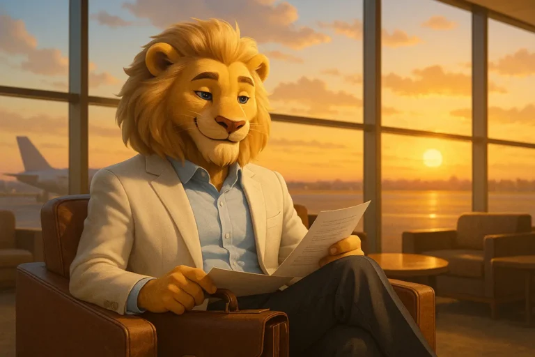 ダンテ・ライオン　ビジネスで移動中の１シーン